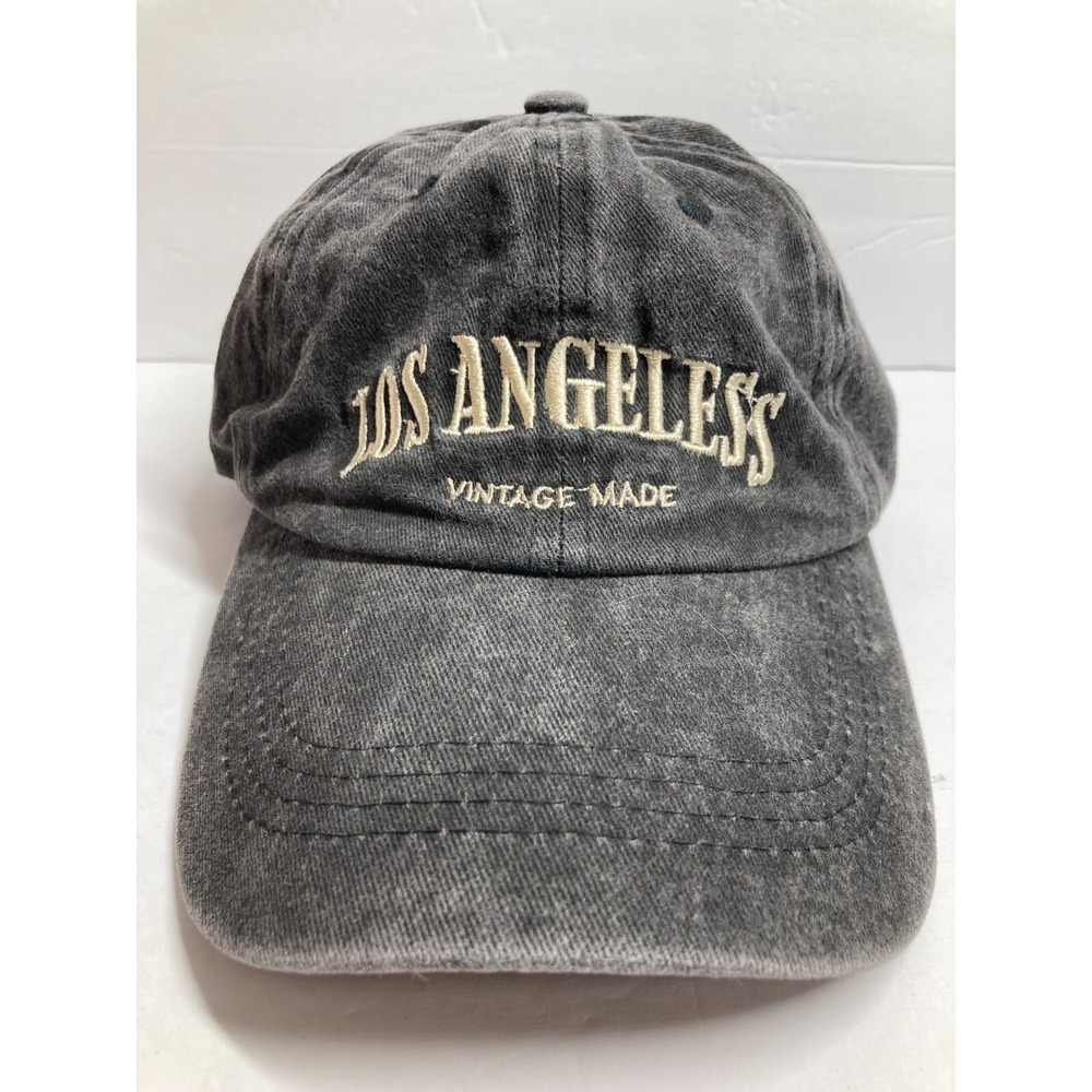 Los Angeles's Vintage Made Cap Hat Adult Gray Adjustable Cotton Twill Casual